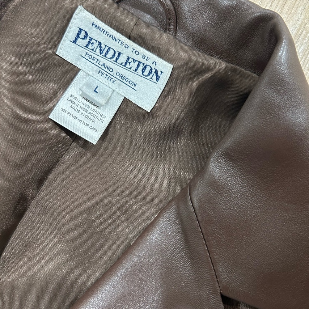 Pendleton Brown Leather Jacket - Picture 3 of 5